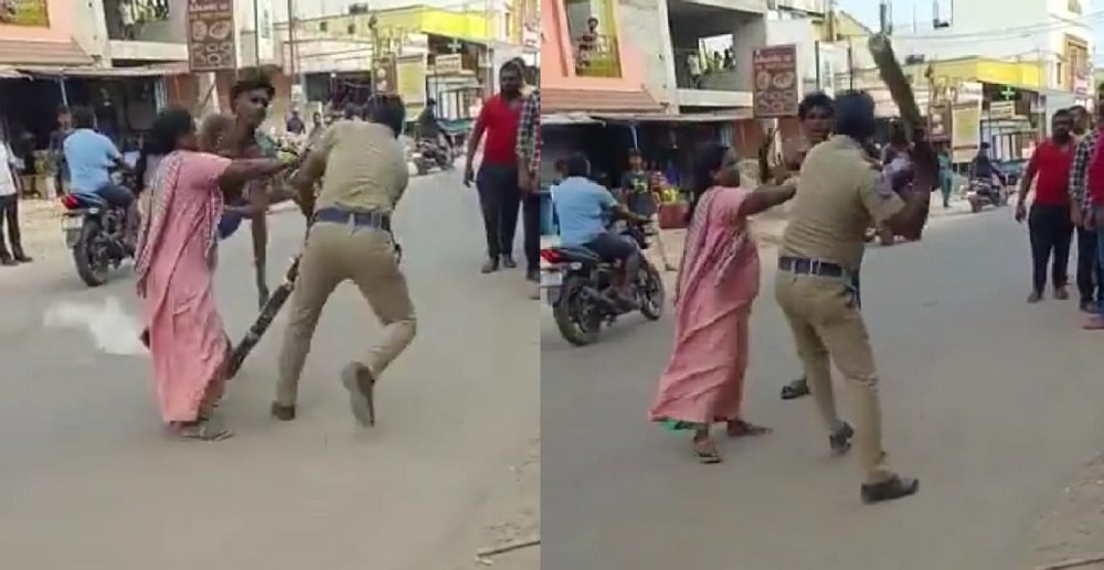 A video of a young man being assaulted by a policeman has become a sensation!-oneindia news